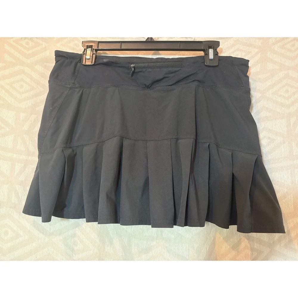 Lululemon Pace Rival Mid-Rise Pleated‎ Black Tennis Golf Athletic Skort